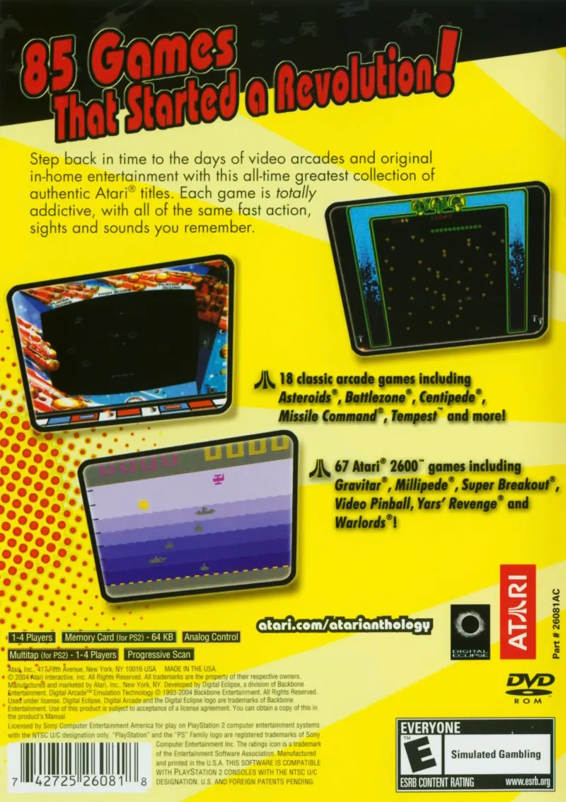 Atari Anthology box back