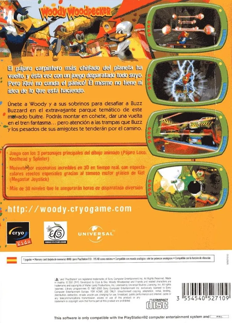 Woody Woodpecker: Escape from Buzz Buzzard Park box back