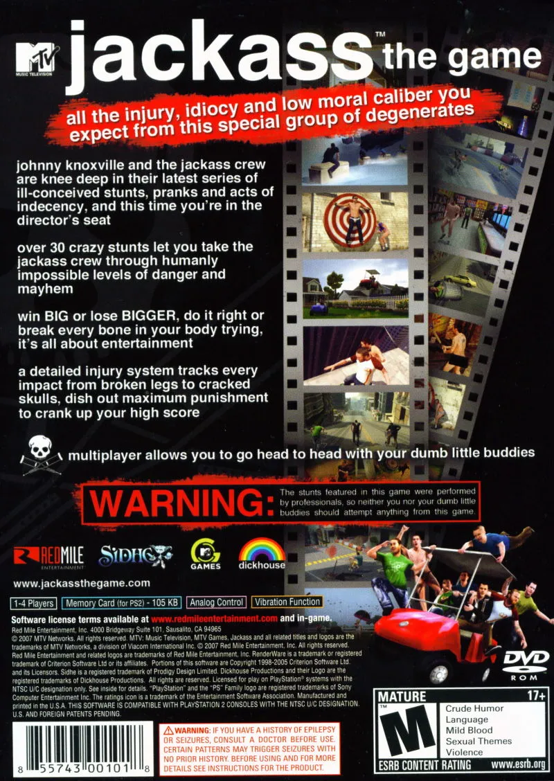 Jackass: The Game box back