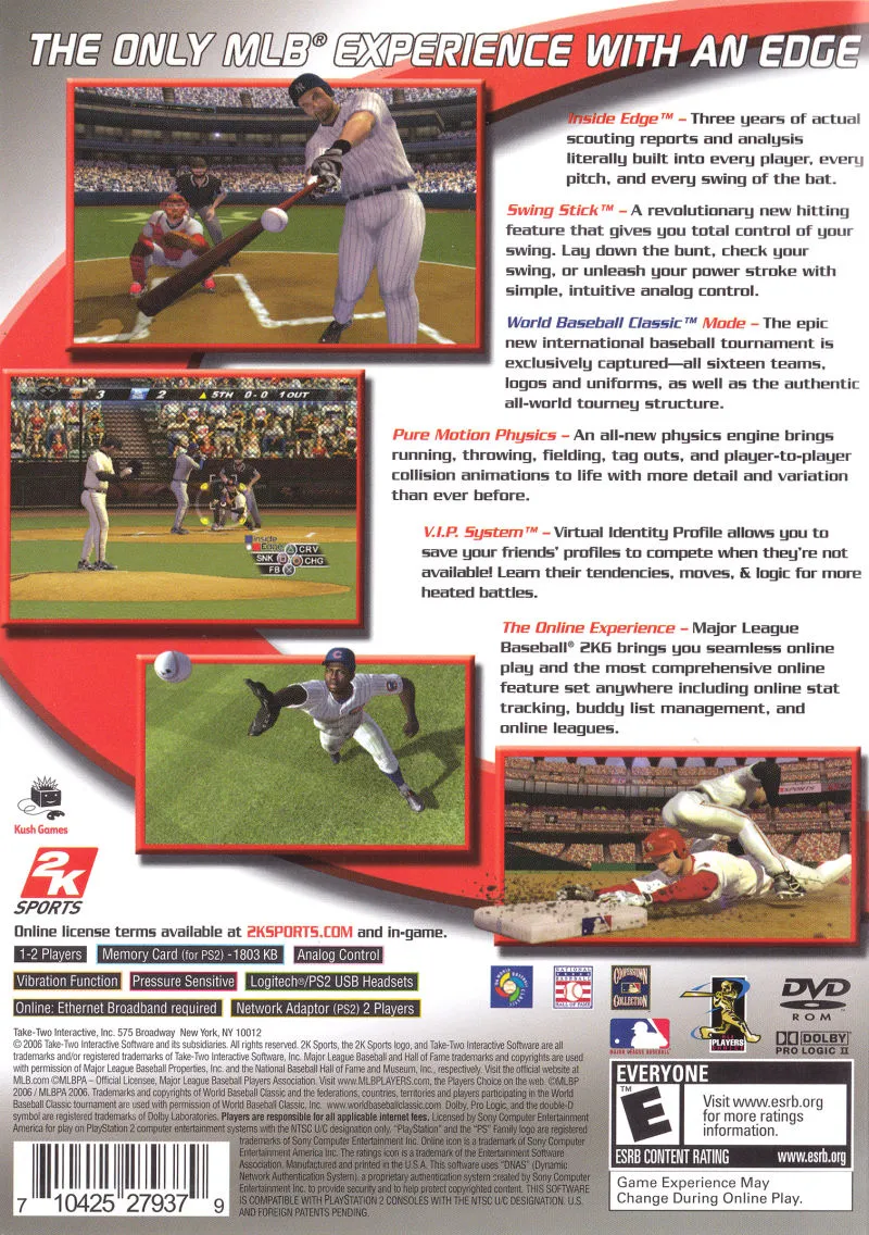 Major League Baseball 2K6 box back