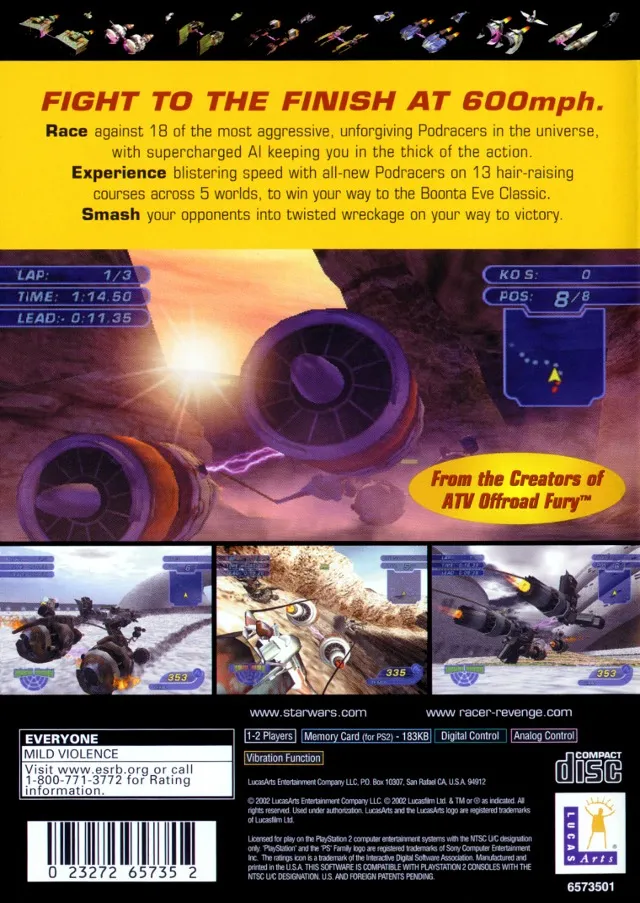 Star Wars: Racer Revenge box back