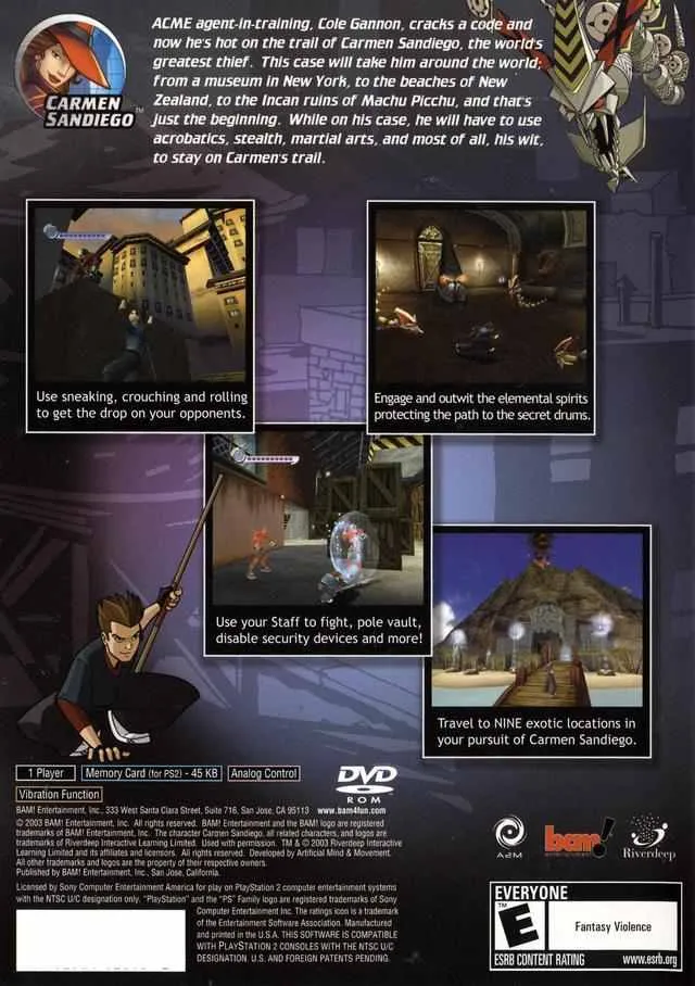 Carmen Sandiego: The Secret of the Stolen Drums box back