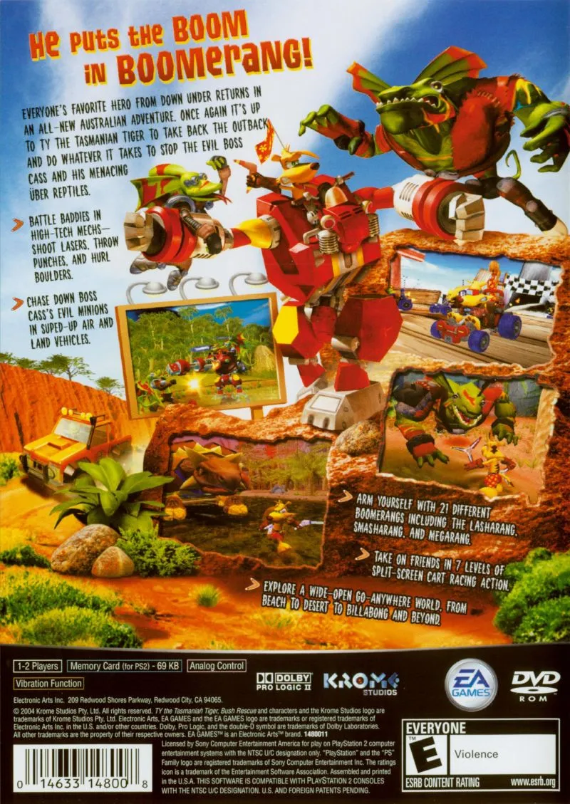 Ty the Tasmanian Tiger 2: Bush Rescue box back