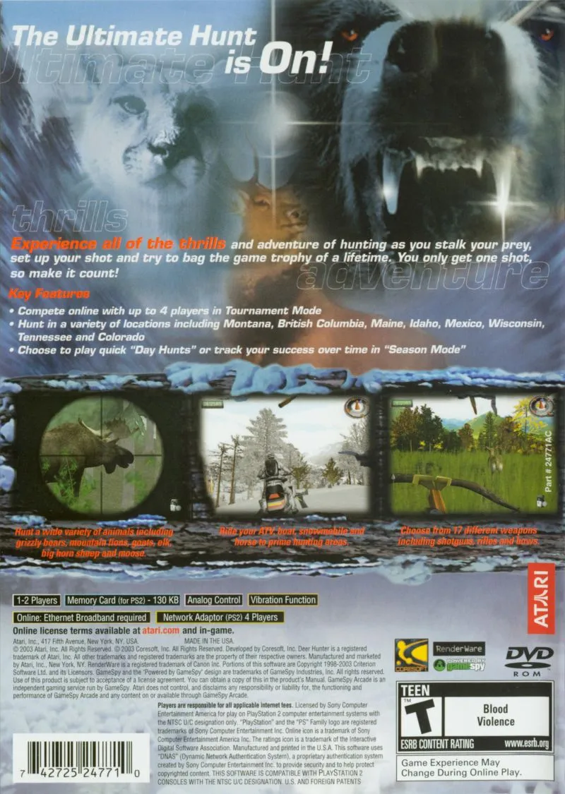 Deer Hunter box back