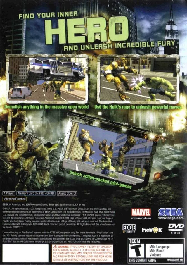 The Incredible Hulk box back