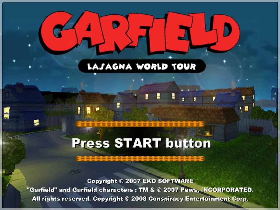 Backdrop artwork for Garfield: Lasagna World Tour