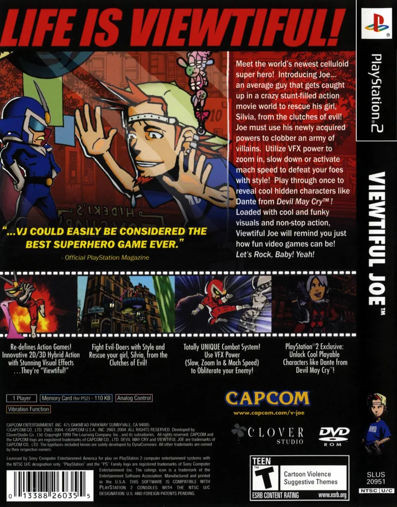 Viewtiful Joe box back