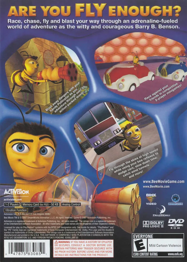 Bee Movie Game box back