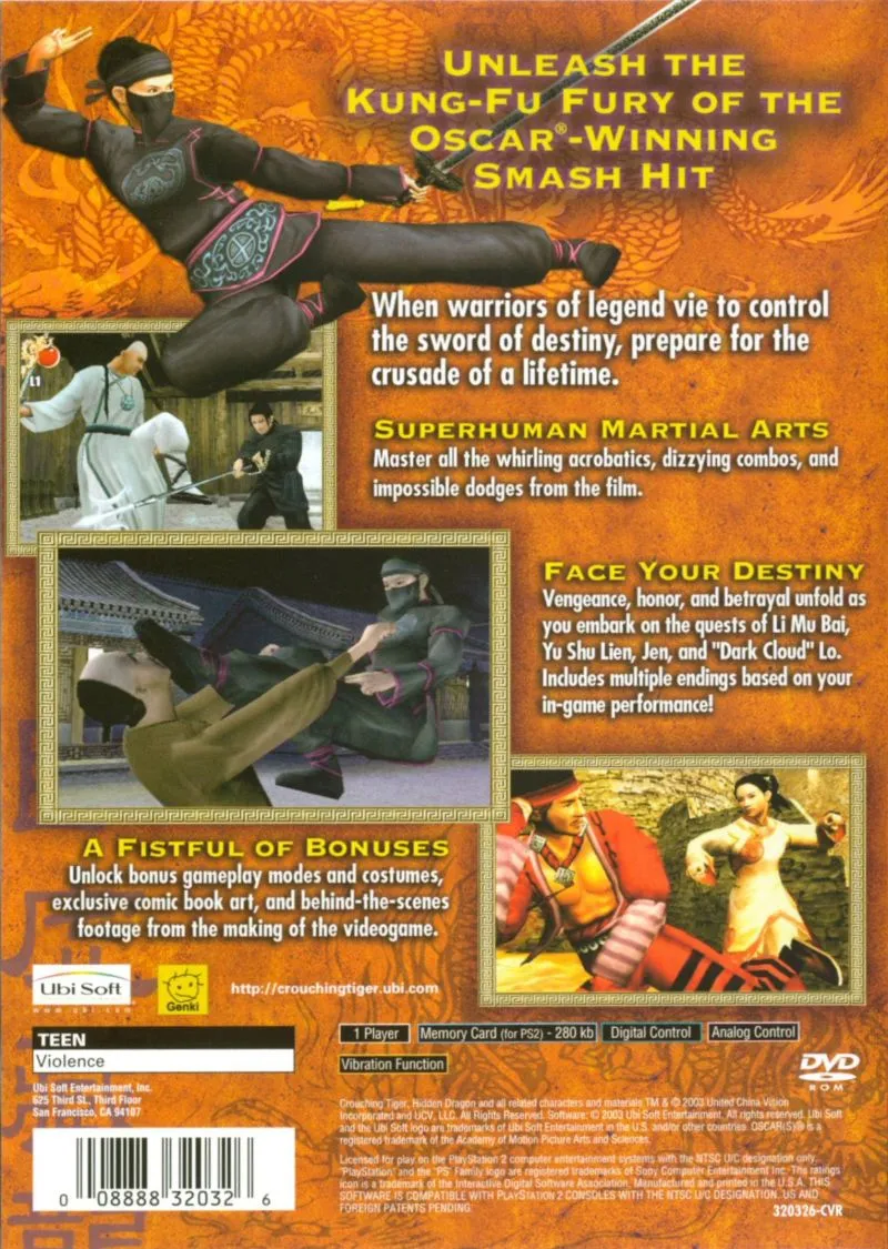 Crouching Tiger Hidden Dragon box back