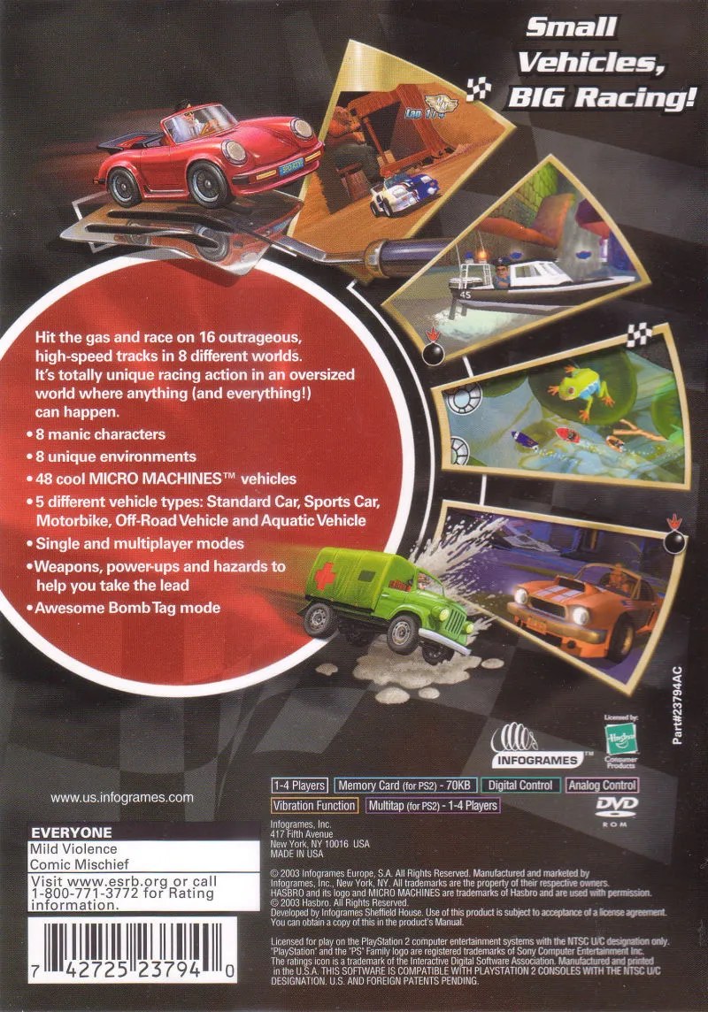 Micro Machines box back