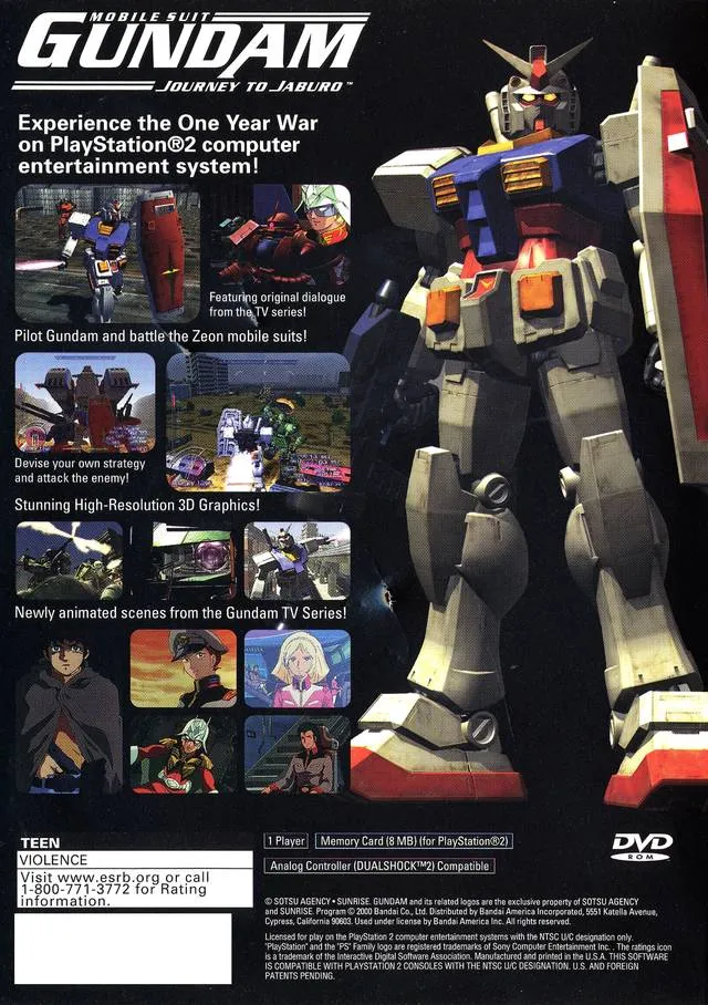 Mobile Suit Gundam: Journey to Jaburo box back