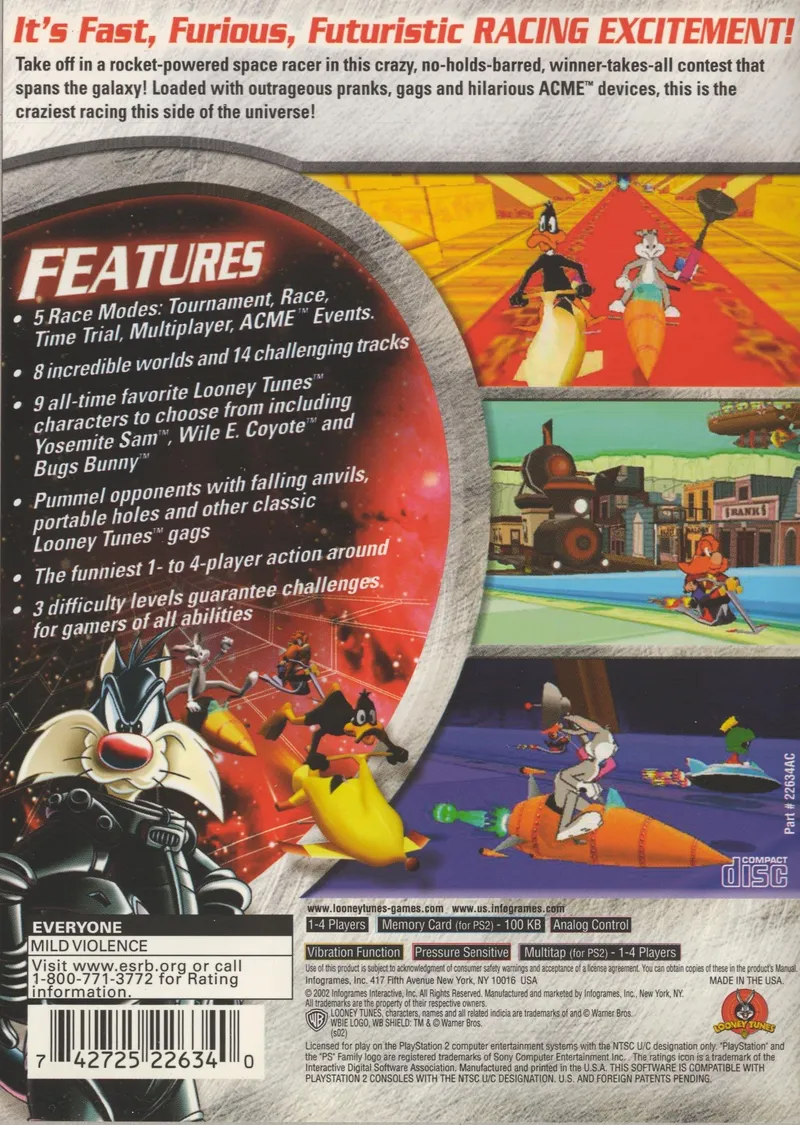 Looney Tunes: Space Race box back