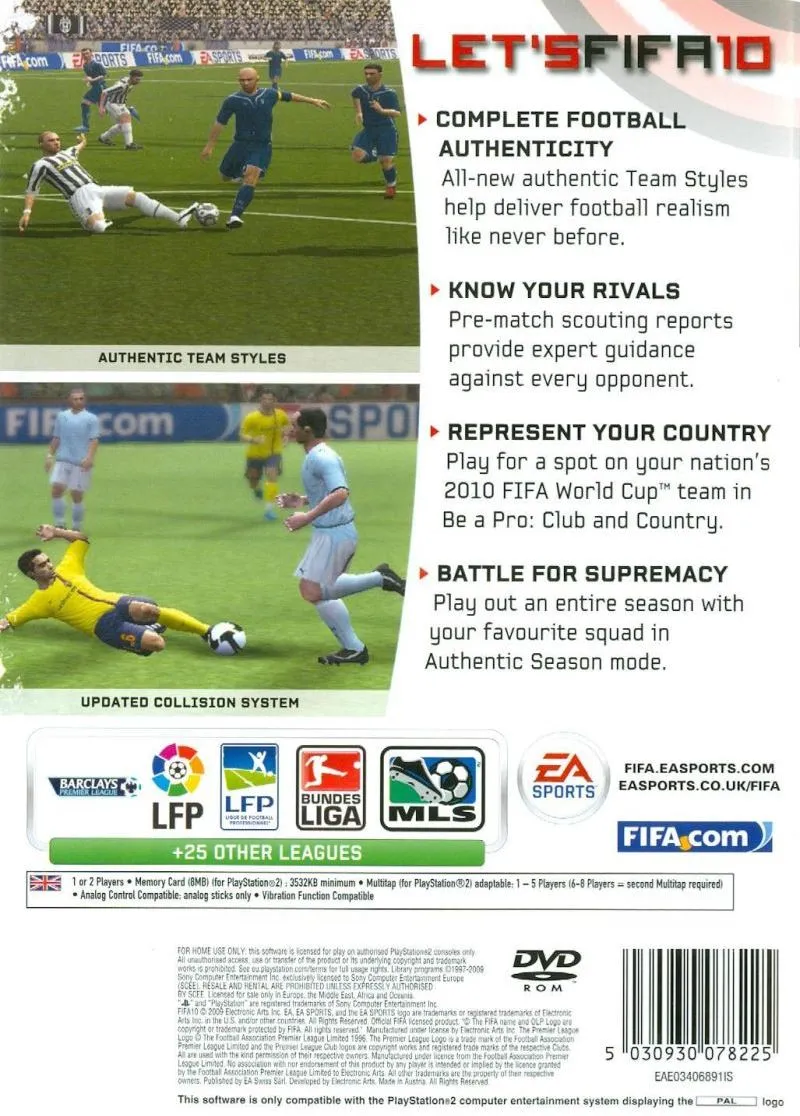 FIFA Soccer 10 box back