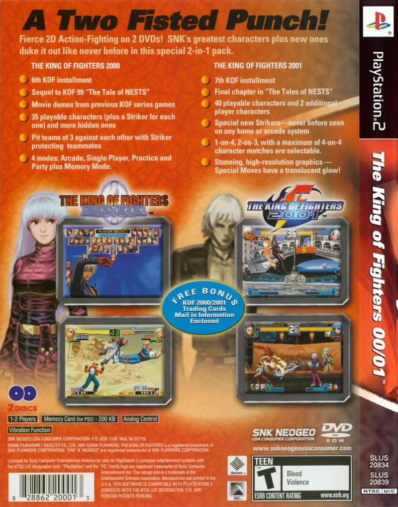 King of Fighters 2000 & 2001 box back