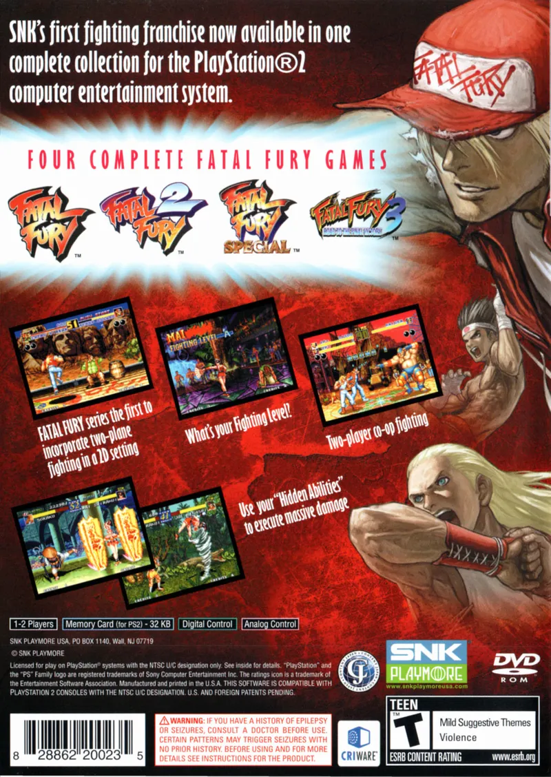 Fatal Fury: Battle Archives Volume 1 box back
