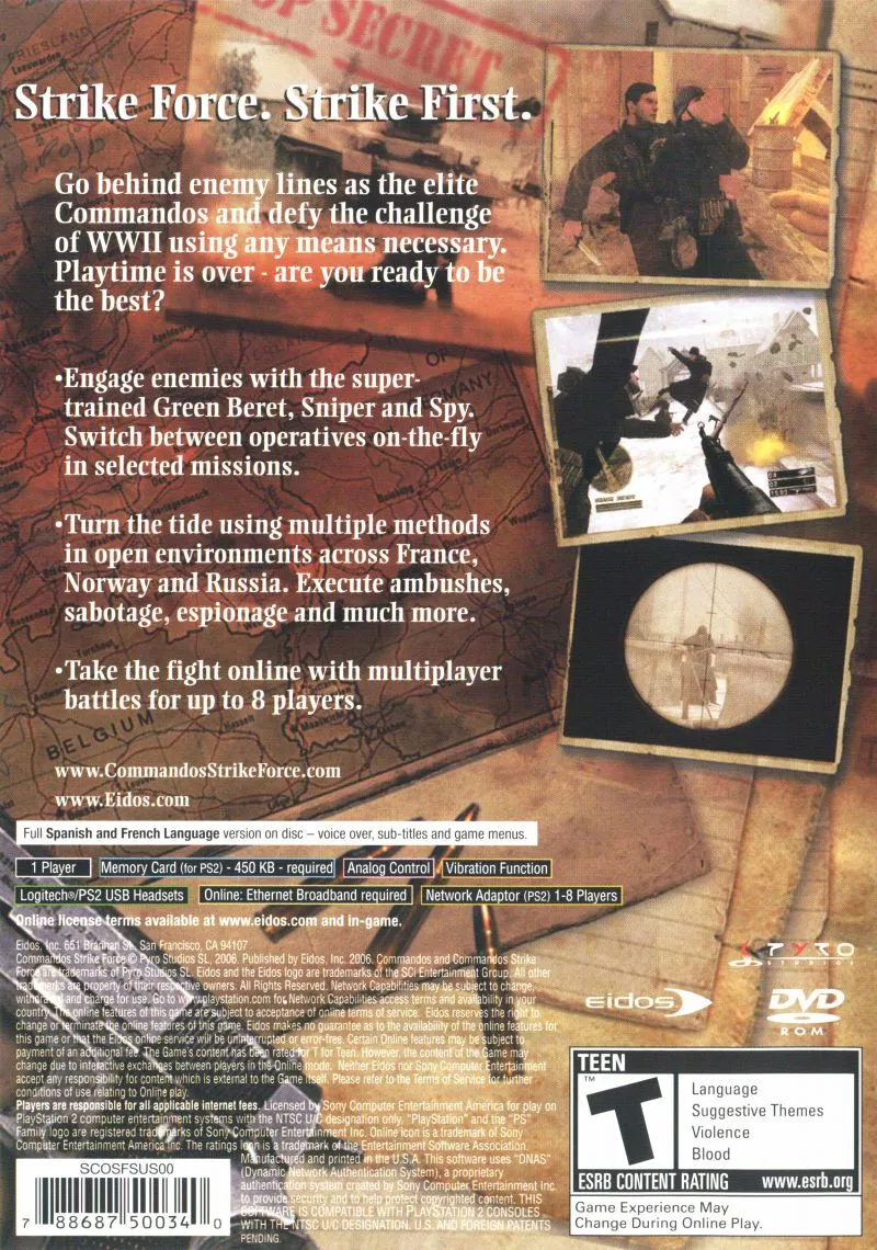Commandos Strike Force box back