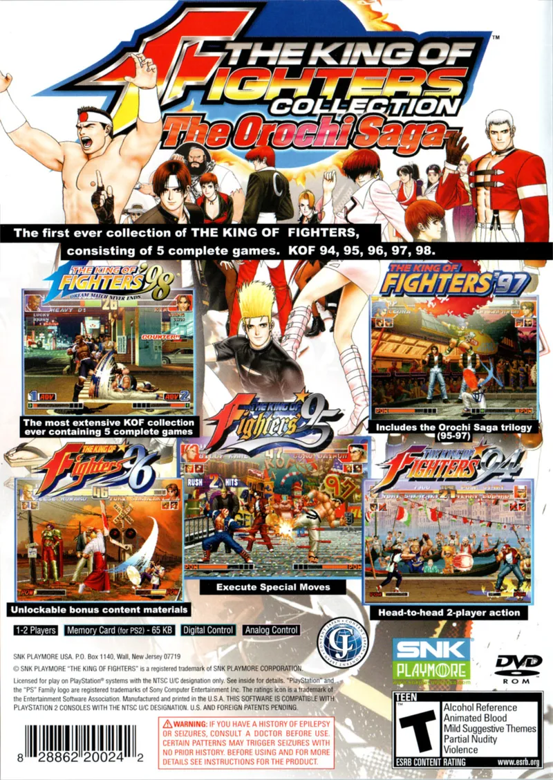 The King of Fighters Collection: The Orochi Saga box back