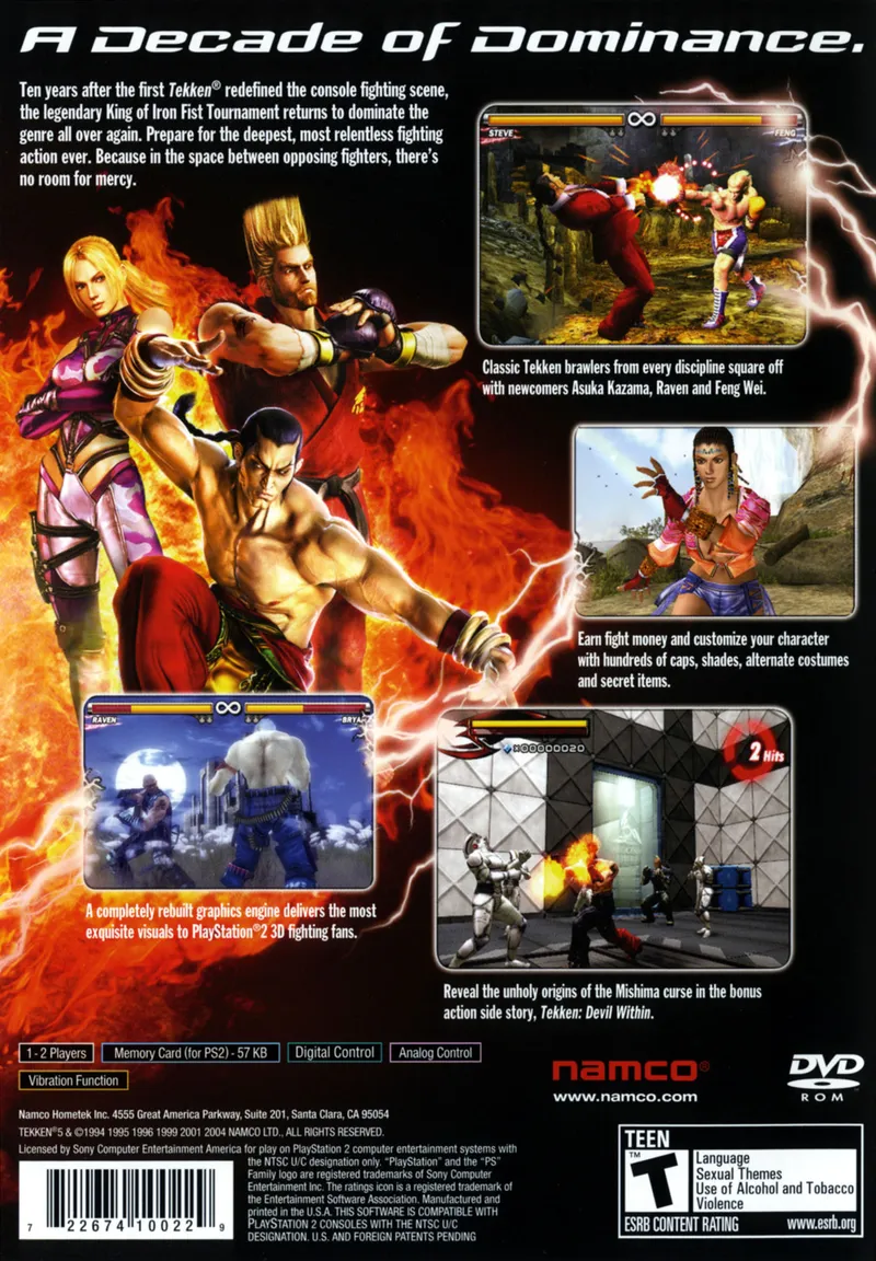 Tekken 5 box back