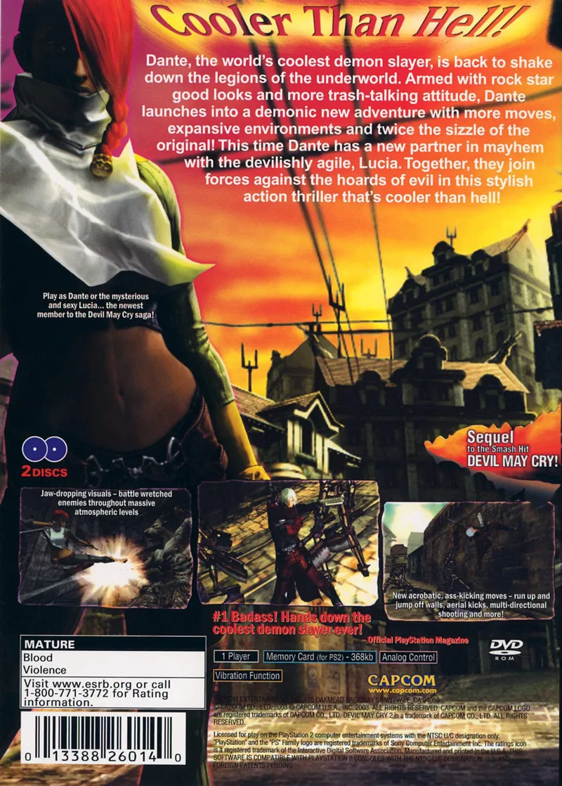 Devil May Cry 2 box back