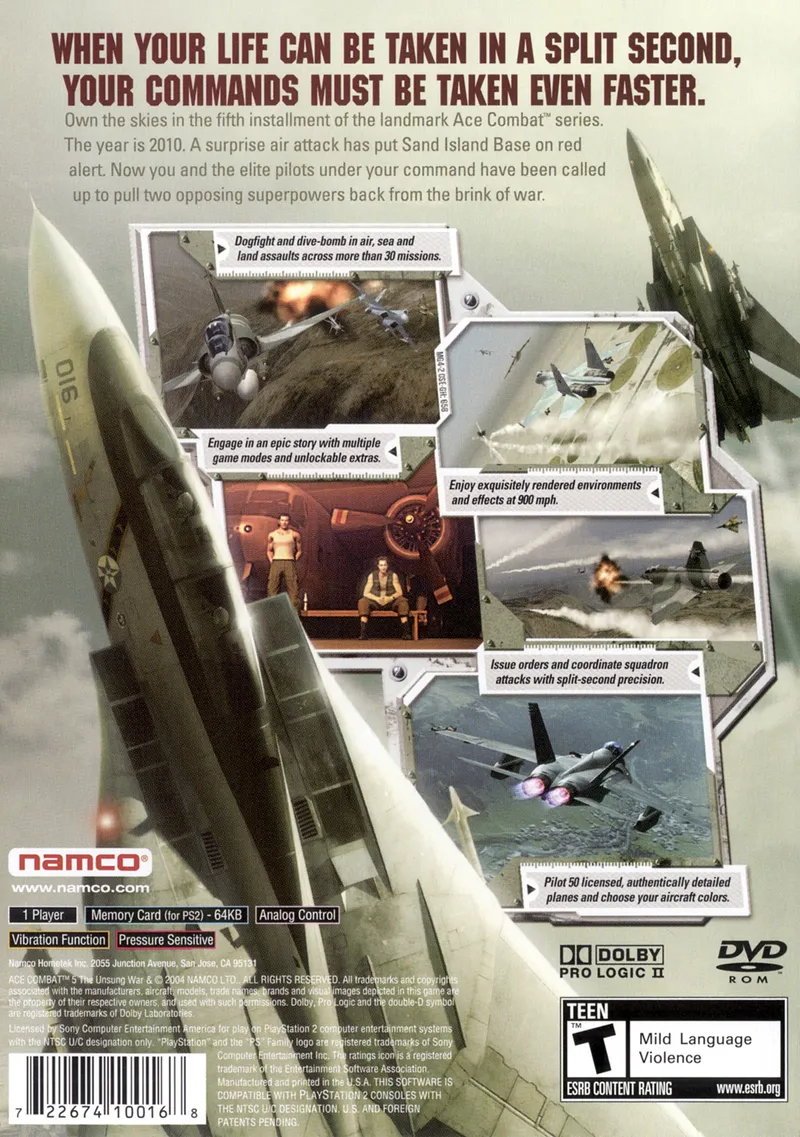 Ace Combat 5: The Unsung War box back