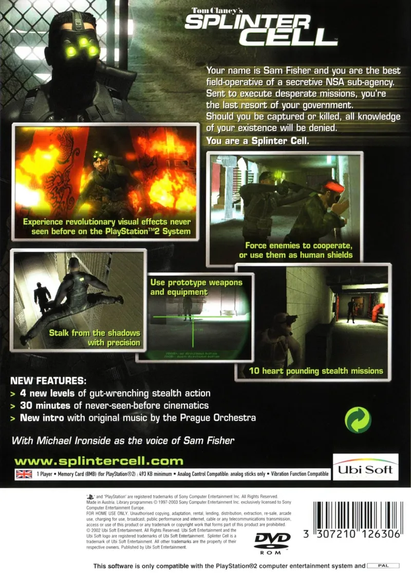 Tom Clancy's Splinter Cell box back