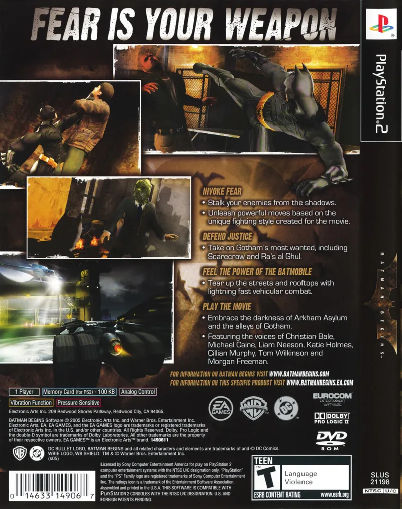 Batman Begins box back