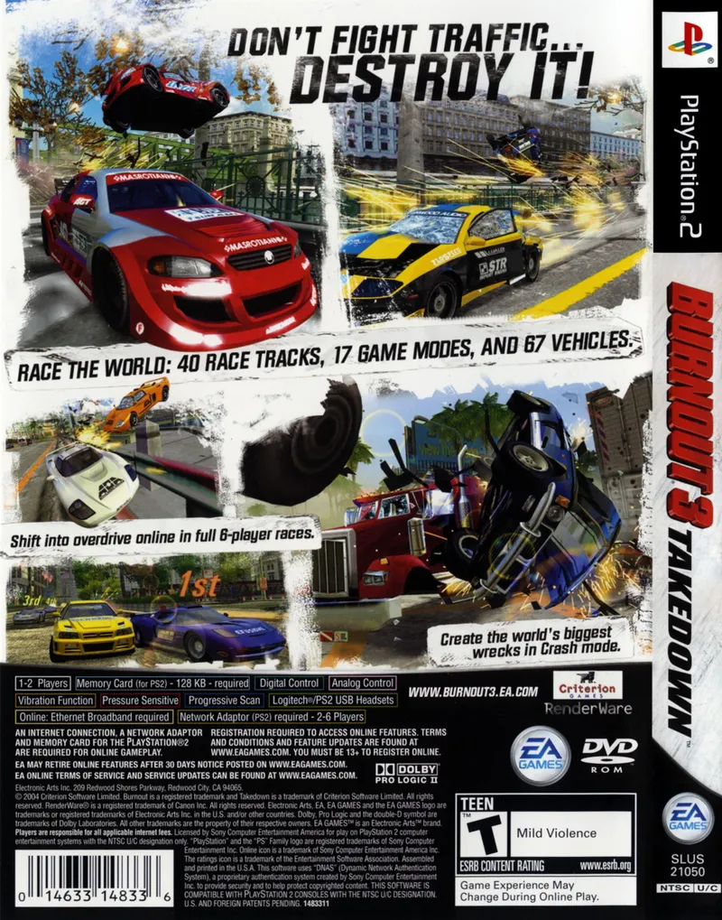 Burnout 3: Takedown box back