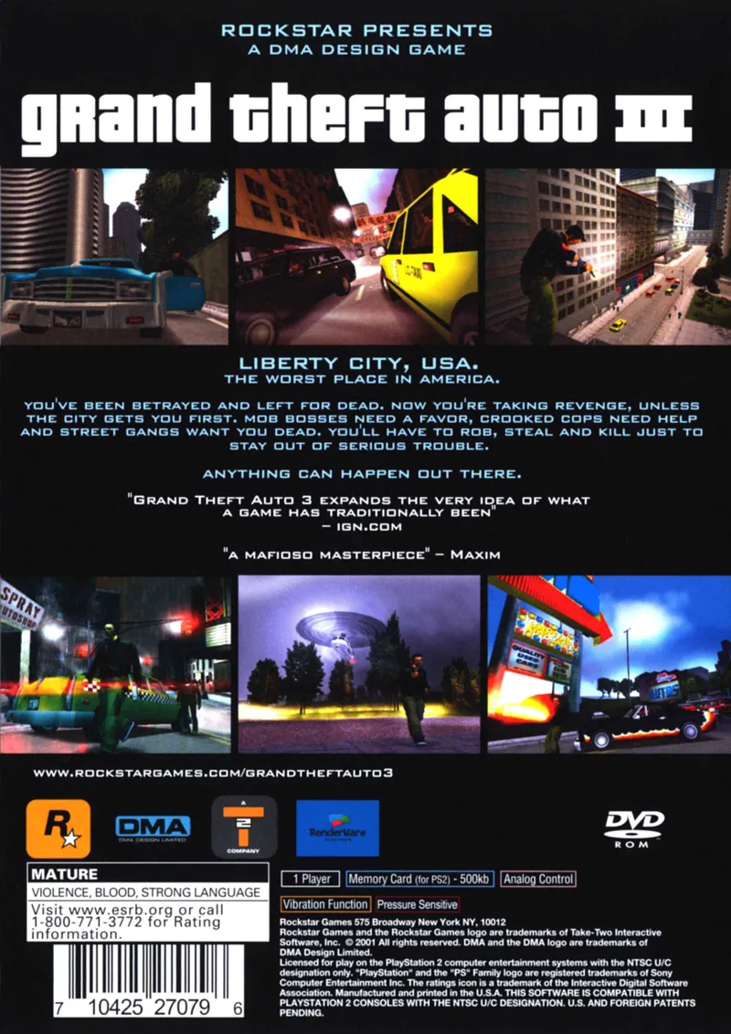 Grand Theft Auto III box back