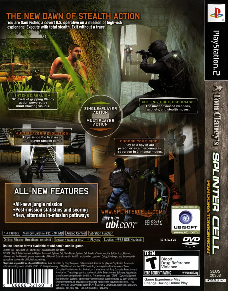 Tom Clancy's Splinter Cell: Pandora Tomorrow box back