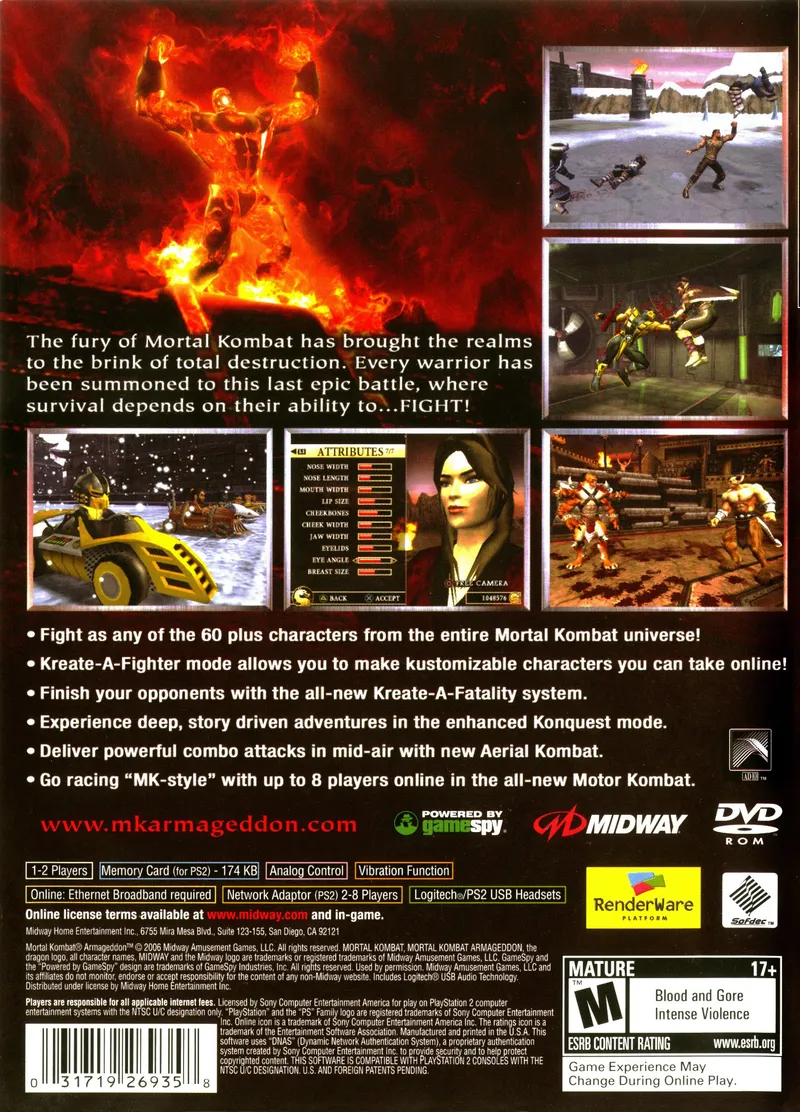 Mortal Kombat: Armageddon box back