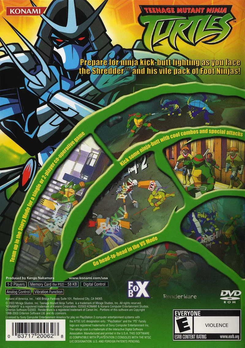 Teenage Mutant Ninja Turtles box back