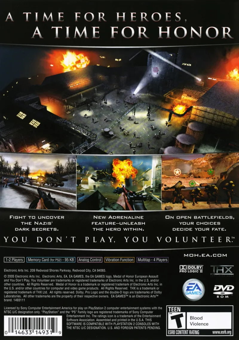 Medal of Honor: European Assault box back