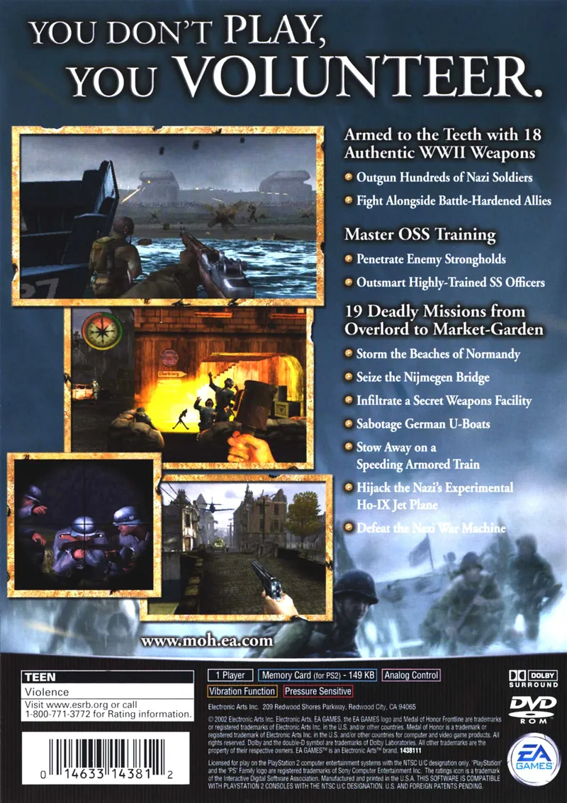 Medal of Honor: Frontline box back