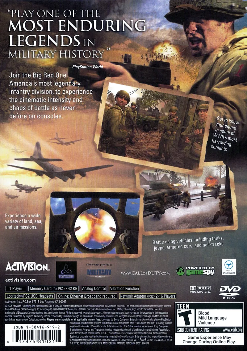Call of Duty 2: Big Red One box back
