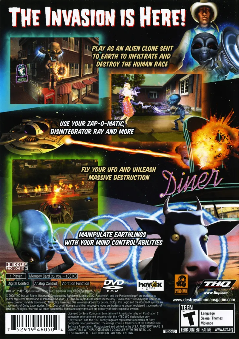 Destroy All Humans! box back
