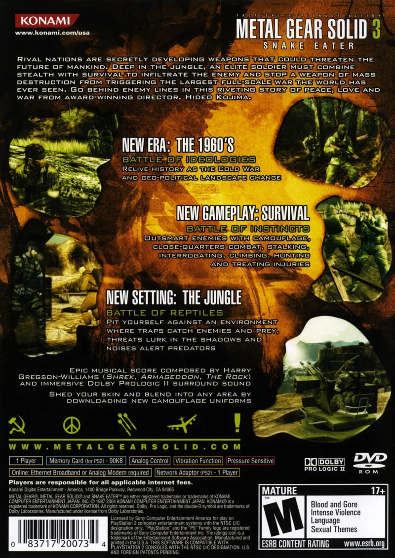 Metal Gear Solid 3: Snake Eater box back