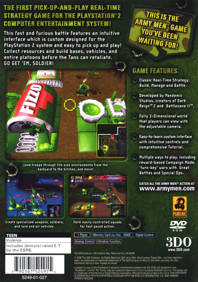 Army Men: RTS box back