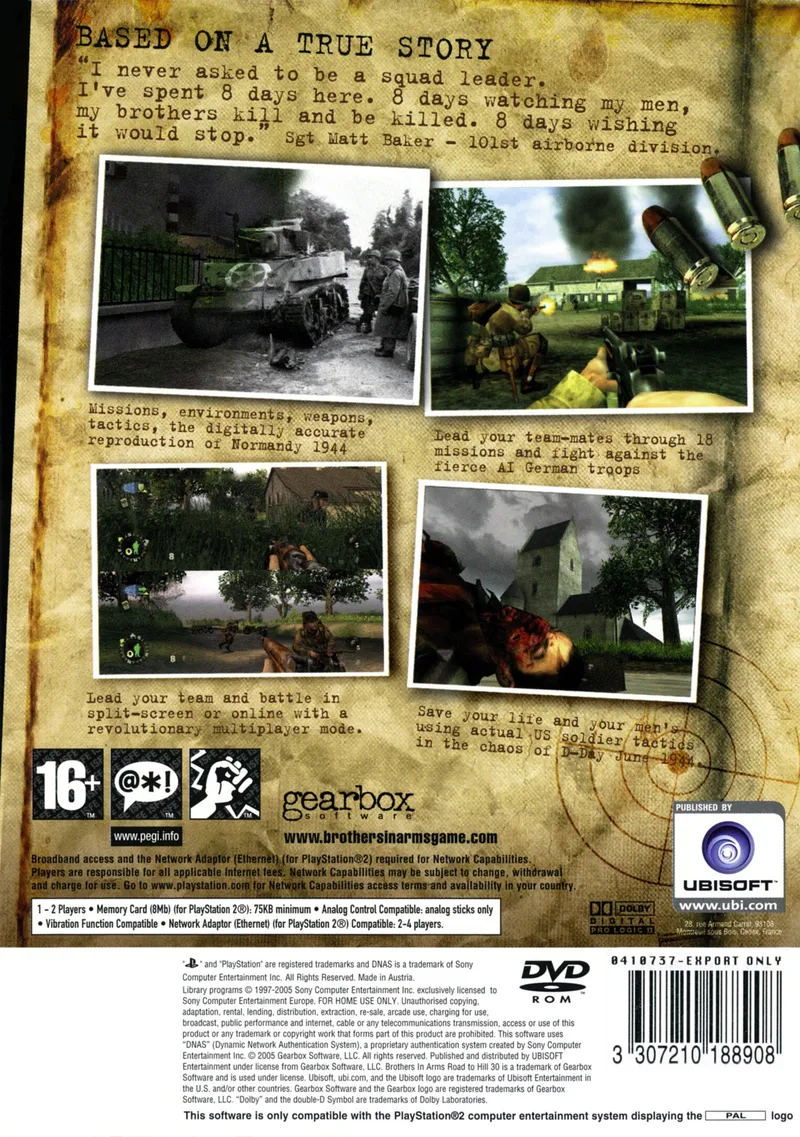 Brothers in Arms: Road to Hill 30 box back