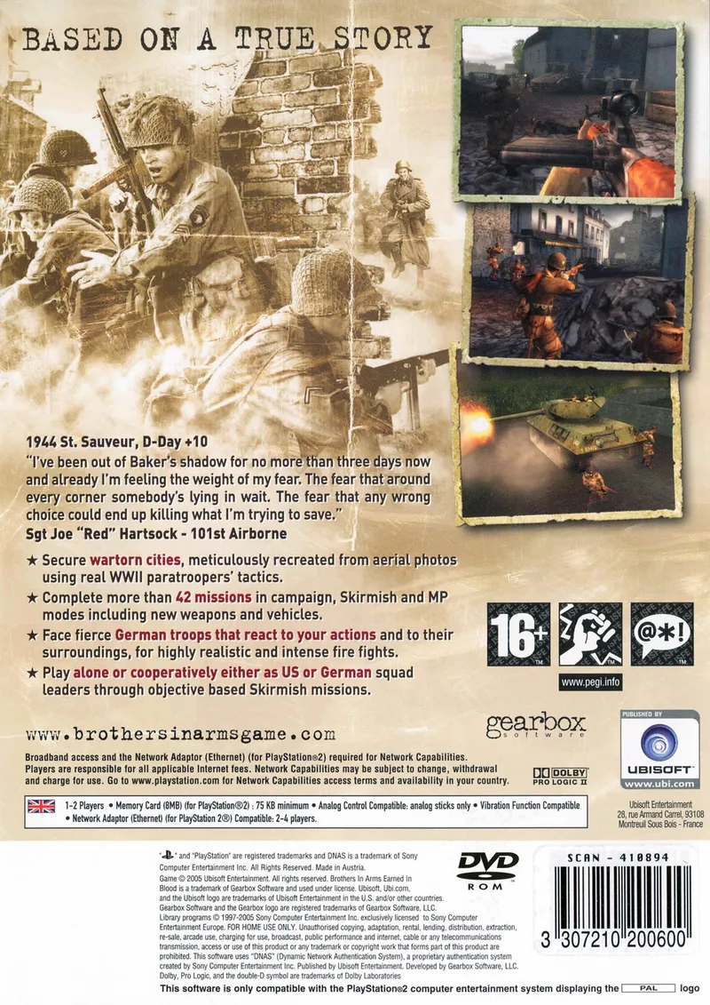 Brothers in Arms: Earned in Blood box back