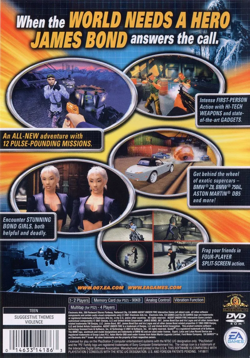 007: Agent Under Fire box back
