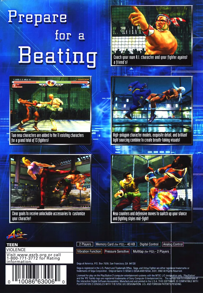 Virtua Fighter 4 box back