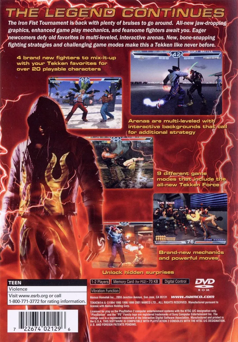 Tekken 4 box back
