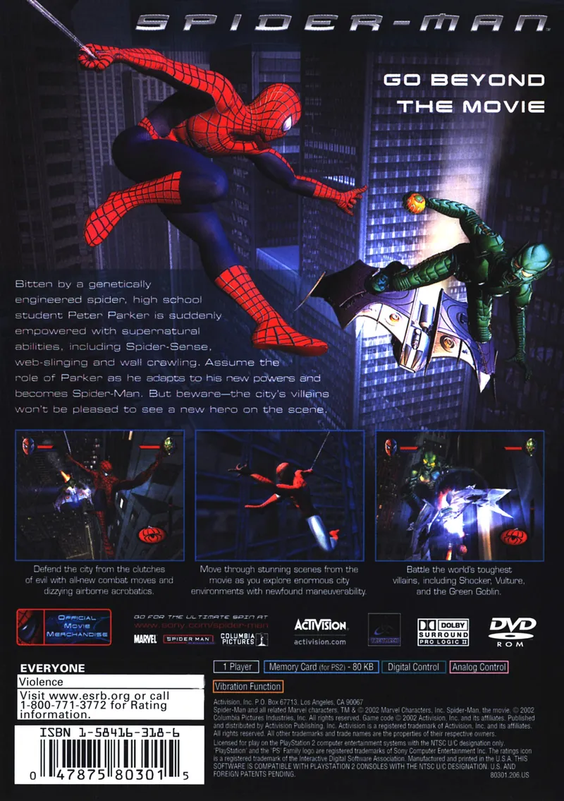 Spider-Man box back