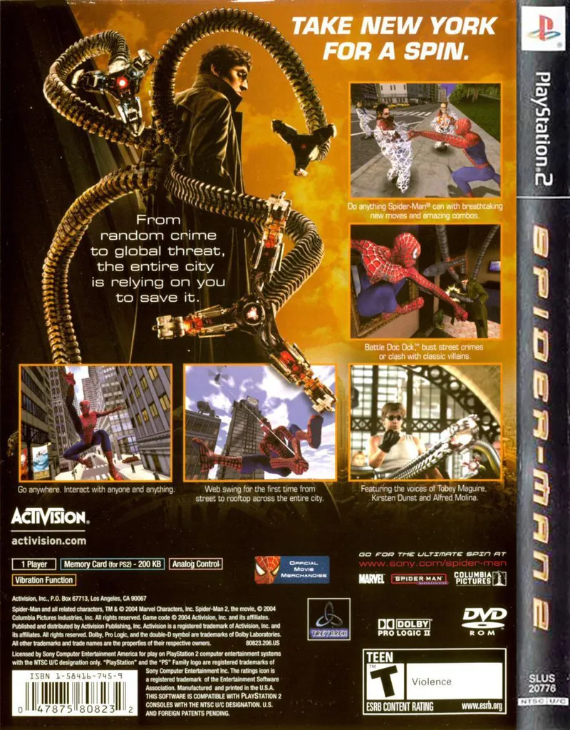 Spider-Man 2 box back