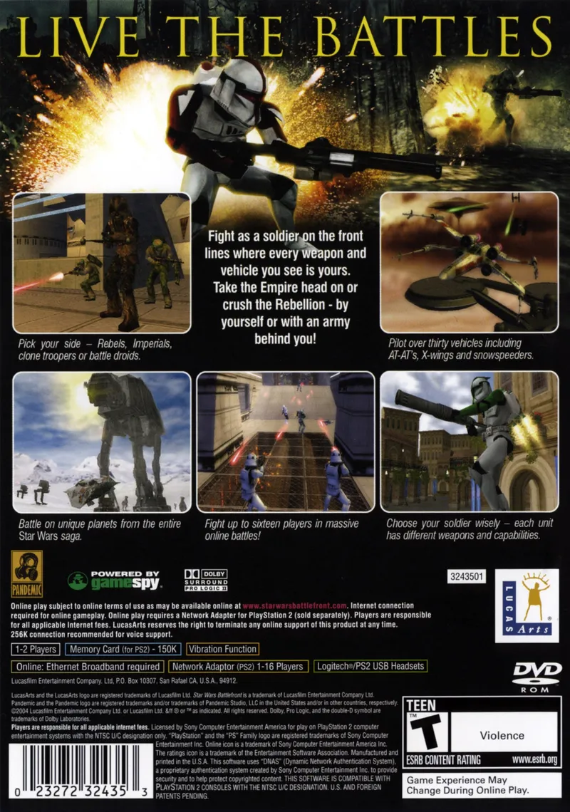 Star Wars: Battlefront box back