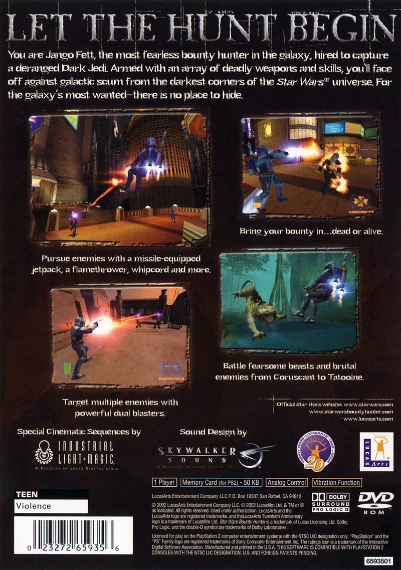 Star Wars: Bounty Hunter box back