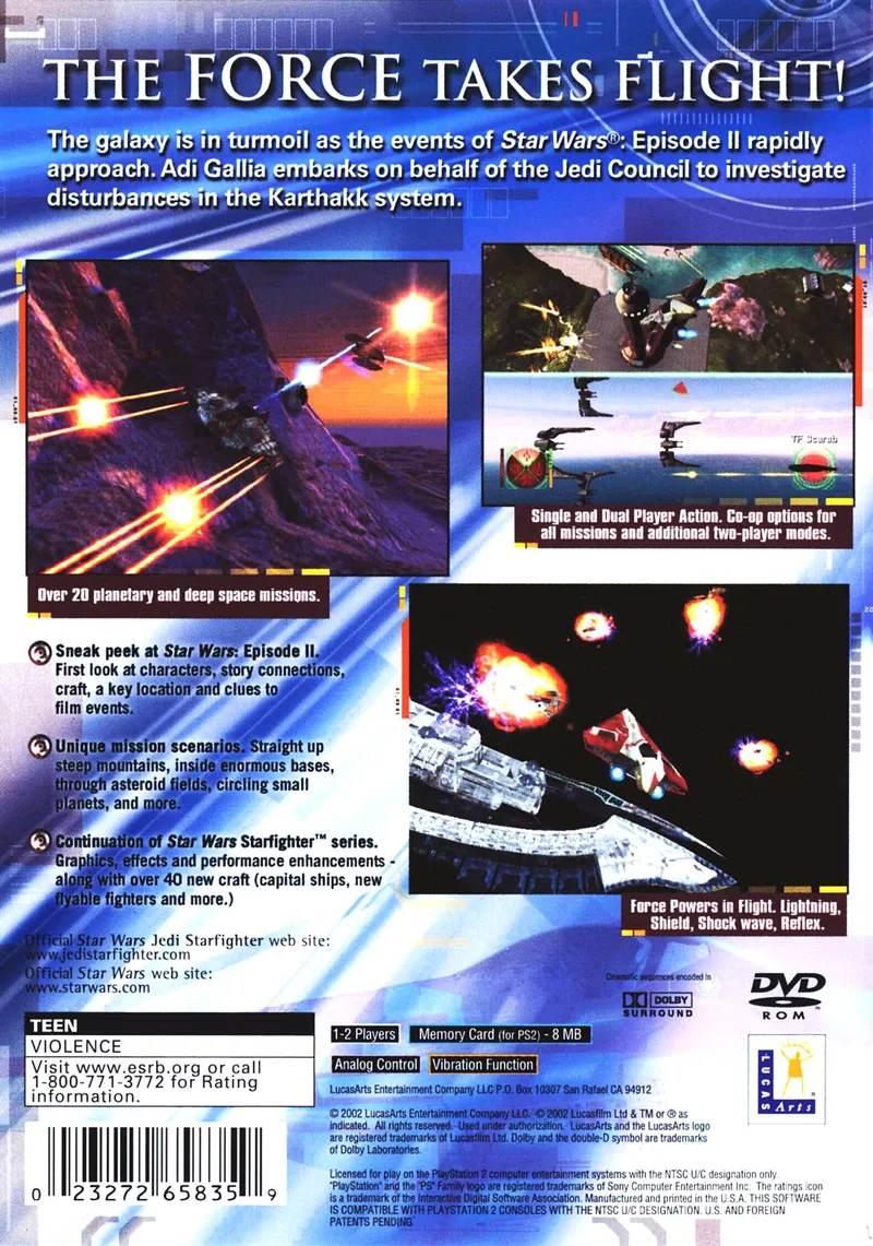 Star Wars: Jedi Starfighter box back
