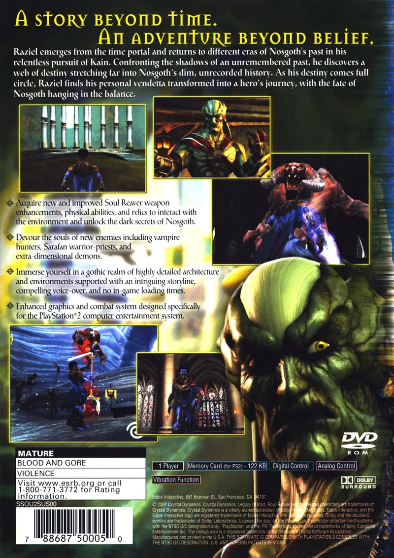 Soul Reaver 2 box back
