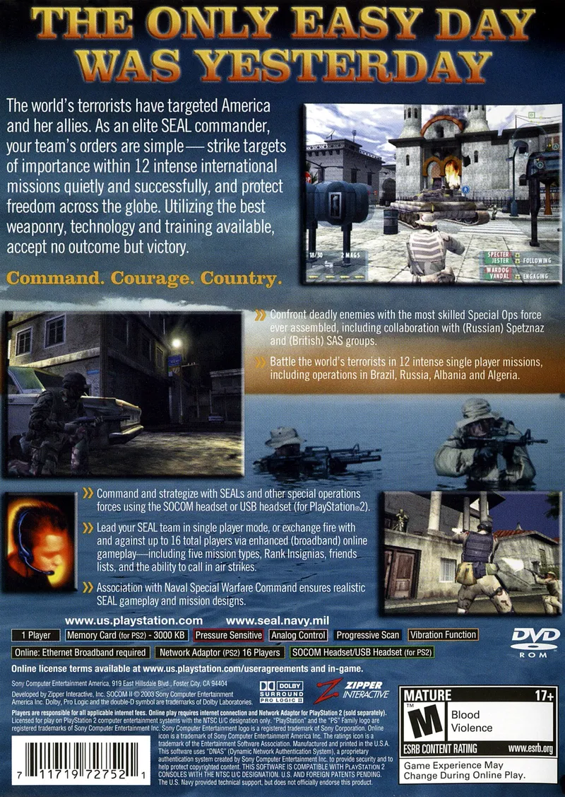 SOCOM II: U.S. Navy SEALs box back