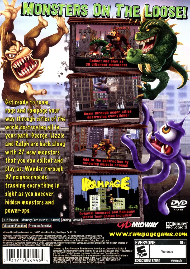 Rampage: Total Destruction box back
